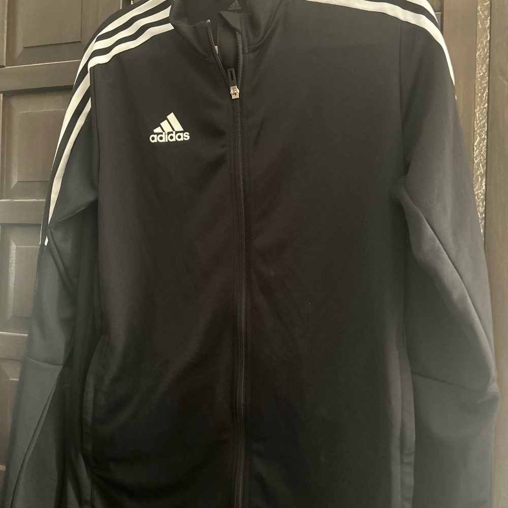 Adidas Men's Black and White Windbreaker